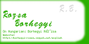 rozsa borhegyi business card